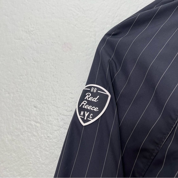 BROOKS BROTHERS RED FLEECE PINSTRIPE NAVY BOMBER - Picture 3 of 5